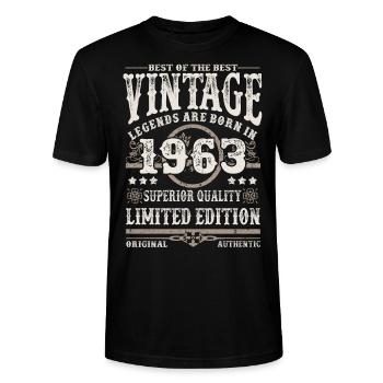Legenden werden 1963 geboren - Stanley/Stella Unisex Bio-T-Shirt CRAFTER - Schwarz - Vorne - Alina (178cm) & Michal (187cm)