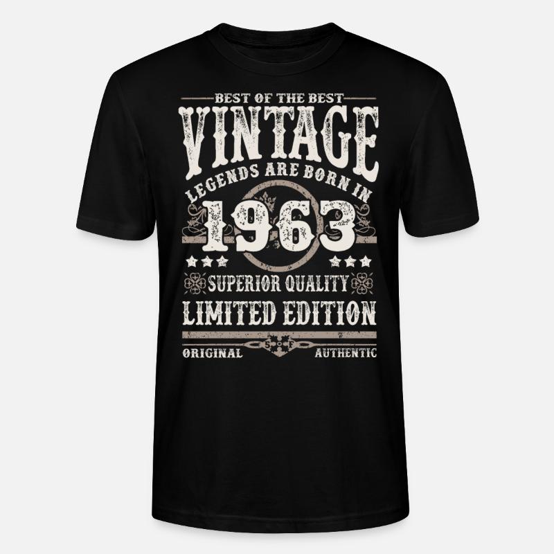 Legenden werden 1963 geboren - Stanley/Stella Unisex Bio-T-Shirt CRAFTER - Schwarz
