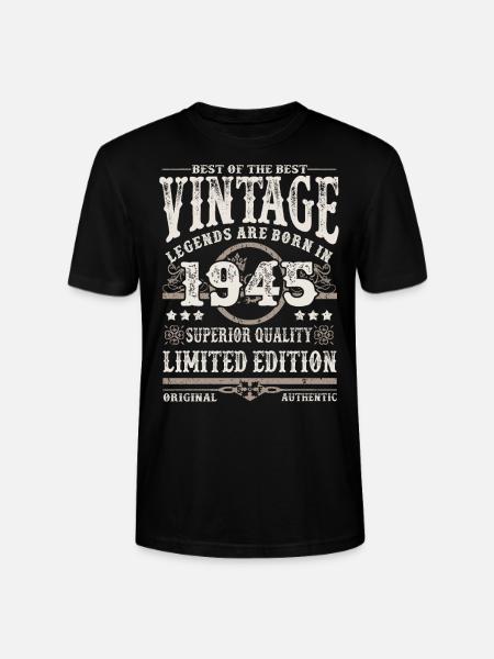 Legends are born in 1945 - Stanley/Stella CRAFTER Unisex Organic T-Shirt - black