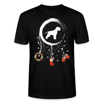 Schnauzer Weihnachten Weihnachtstraumfänger - Stanley/Stella Unisex Bio-T-Shirt CRAFTER - Schwarz - Vorne - Alina (178cm) & Michal (187cm)