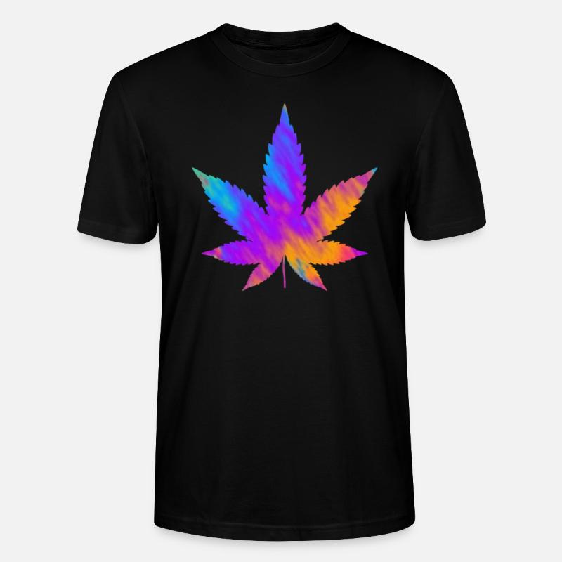 Cannabis Blatt | Hanfblatt Bunt - Stanley/Stella Unisex Bio-T-Shirt CRAFTER - Schwarz