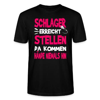 Schlager erreicht Stellen Schlagermusik - Stanley/Stella Unisex Bio-T-Shirt CRAFTER - Schwarz - Vorne - Alina (178cm) & Michal (187cm)