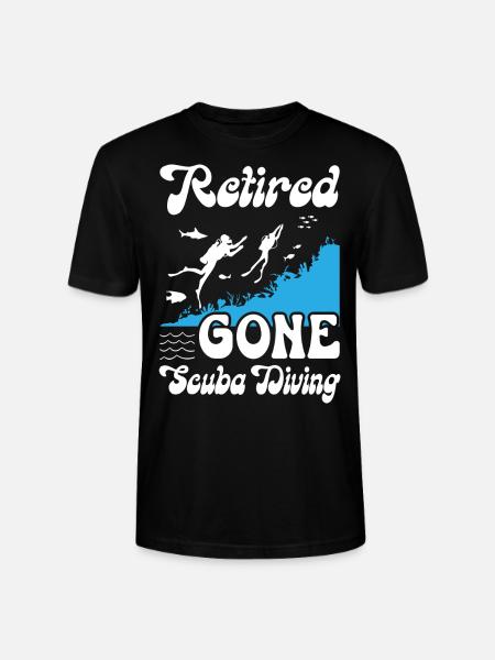 Retired Gone Scuba Diving - Stanley/Stella CRAFTER Unisex Organic T-Shirt - black