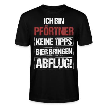 I'm a doorman - bring beer and take off - Stanley/Stella CRAFTER Unisex Organic T-Shirt - black - Front - Alina (178cm) & Michal (187cm)