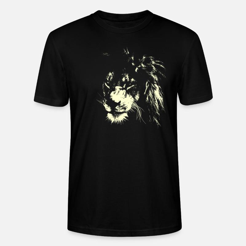 Löwe AFRIKA KATZE SAVANNE - Stanley/Stella Unisex Bio-T-Shirt CRAFTER - Schwarz