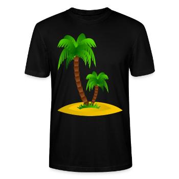 Île des Palmiers - T-shirt bio CRAFTER Stanley Stella Unisexe - noir - Devant - Alina (178cm) & Michal (187cm)