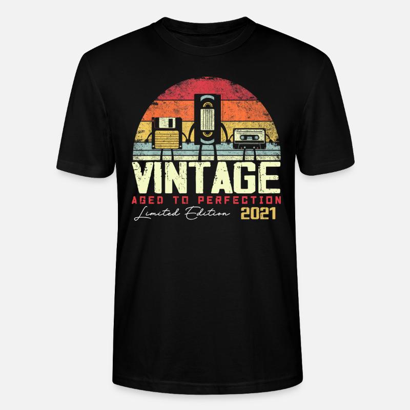 Cadeau Millésime 2021 - T-shirt bio CRAFTER Stanley Stella Unisexe - noir