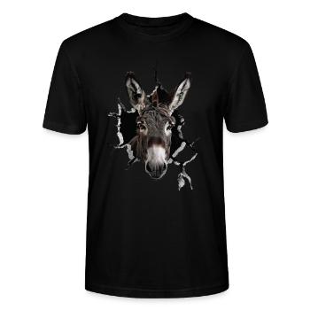 Âne - T-shirt bio CRAFTER Stanley Stella Unisexe - noir - Devant - Alina (178cm) & Michal (187cm)