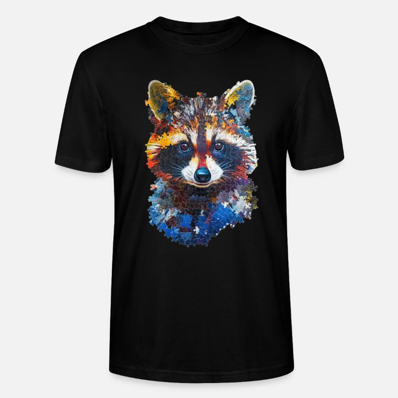Waschbär - Stanley/Stella Unisex Bio-T-Shirt CRAFTER - Schwarz