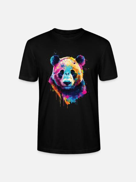 Panda - Stanley/Stella CRAFTER Unisex Organic T-Shirt - black