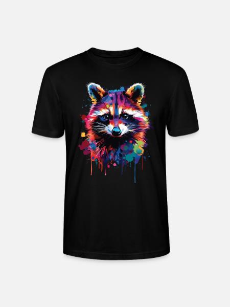 Raccoon - Stanley/Stella CRAFTER Unisex Organic T-Shirt - black
