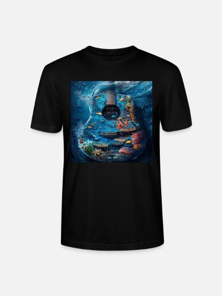 Fish Guitar - Stanley/Stella CRAFTER Unisex Organic T-Shirt - black