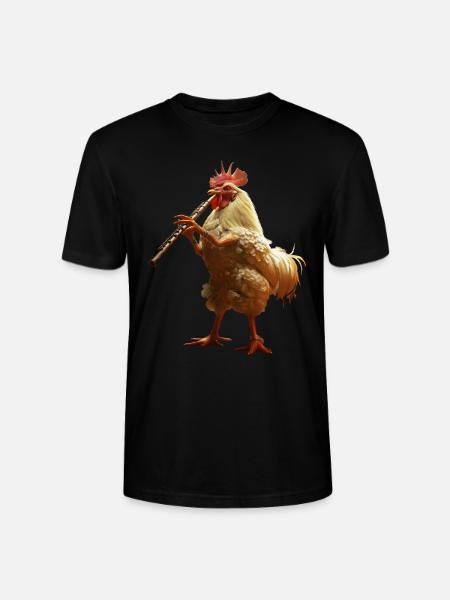 Rooster Flute - Stanley/Stella CRAFTER Unisex Organic T-Shirt - black
