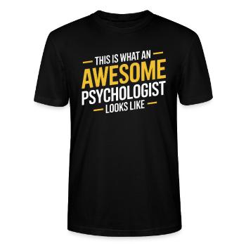 This Is What An Awesome Psychologist Looks Like - Stanley/Stella Unisex Bio-T-Shirt CRAFTER - Schwarz - Vorne - Alina (178cm) & Michal (187cm)