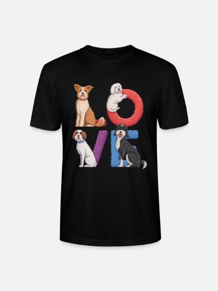 Liebe Hunde - Stanley/Stella Unisex Bio-T-Shirt CRAFTER - Schwarz