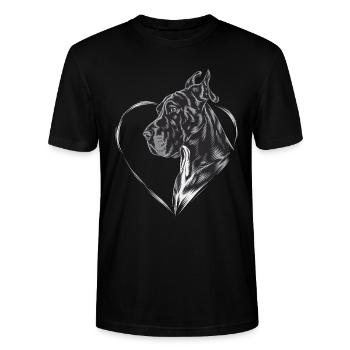 Deutsche Dogge - Stanley/Stella Unisex Bio-T-Shirt CRAFTER - Schwarz - Vorne - Alina (178cm) & Michal (187cm)