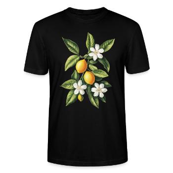 Zitrone - Stanley/Stella Unisex Bio-T-Shirt CRAFTER - Schwarz - Vorne - Alina (178cm) & Michal (187cm)