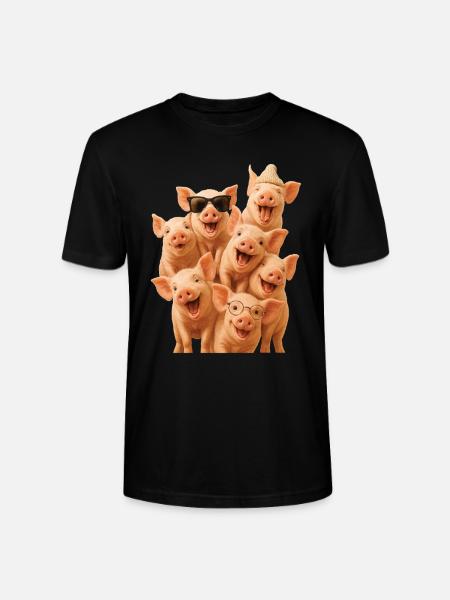 Schwein - Stanley/Stella Unisex Bio-T-Shirt CRAFTER - Schwarz