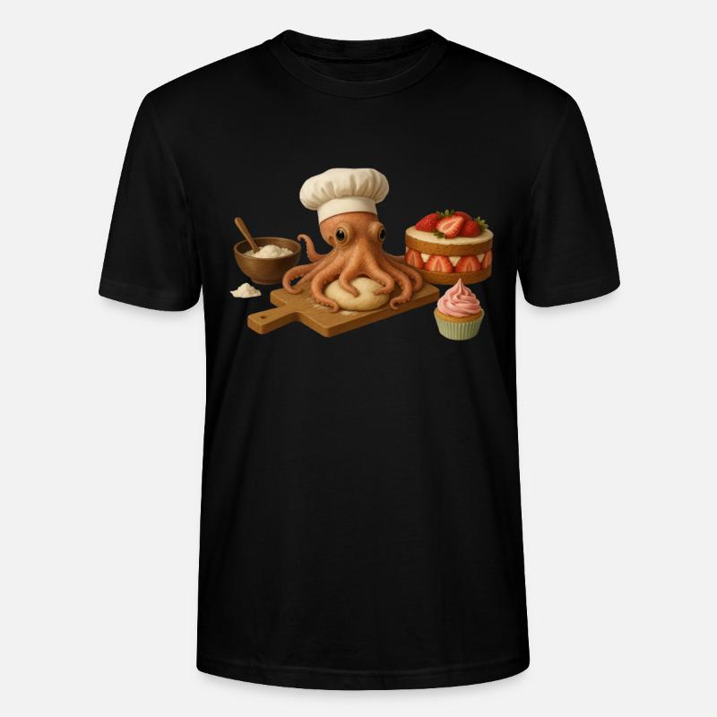 Octopus Baking Cake Bread - Stanley/Stella CRAFTER Unisex Organic T-Shirt - black