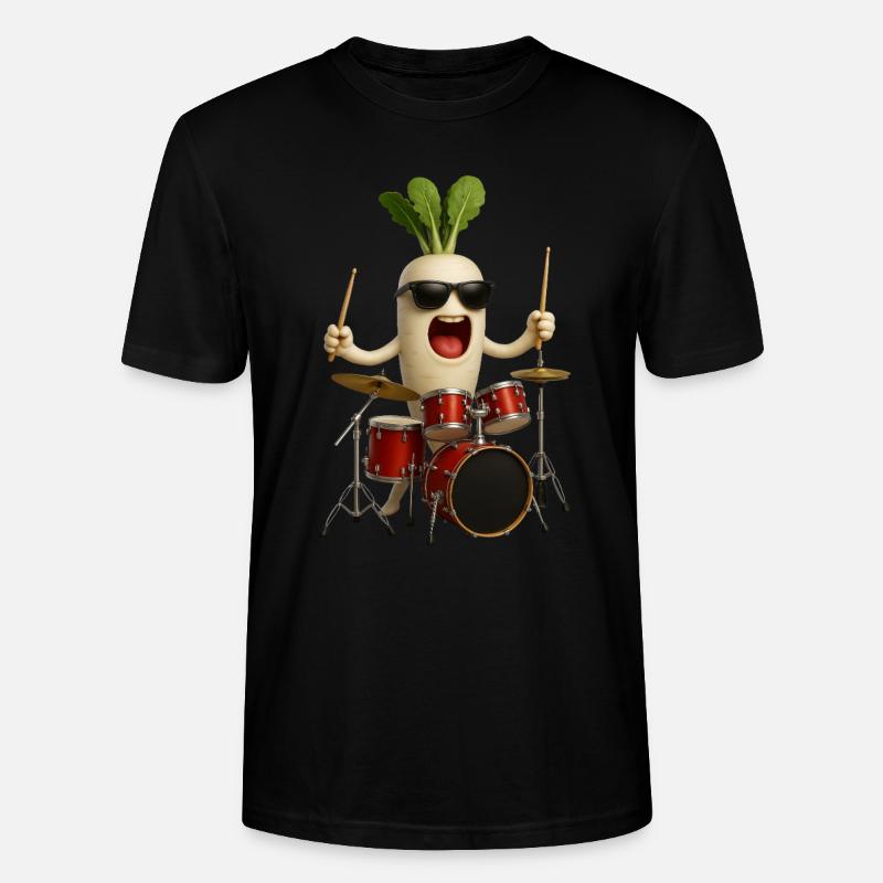 Radieschen Schlagzeug - Stanley/Stella Unisex Bio-T-Shirt CRAFTER - Schwarz
