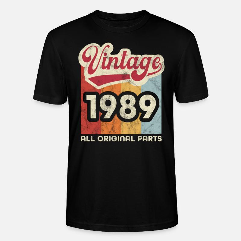 Millésime 1989 - T-shirt bio CRAFTER Stanley Stella Unisexe - noir
