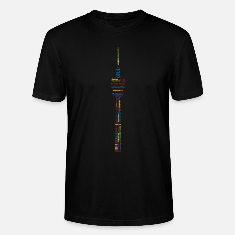 Stuttgart Fernsehturm (bunt) - Stanley/Stella Unisex Bio-T-Shirt CRAFTER - Schwarz