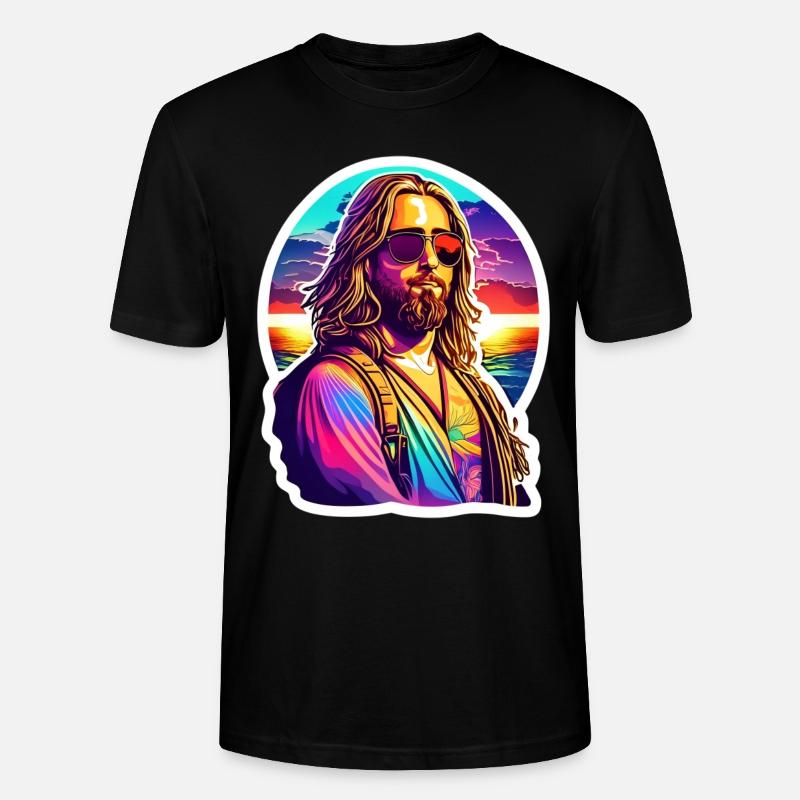 Hippie Jesus at the Beach - Stanley/Stella Unisex Bio-T-Shirt CRAFTER - Schwarz