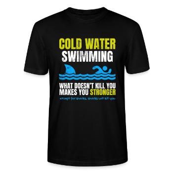 Requin de natation drôle d'eau froide - T-shirt bio CRAFTER Stanley Stella Unisexe - noir - Devant - Alina (178cm) & Michal (187cm)