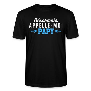 Désormais appelle moi papy. t-shirt nouveau papy - T-shirt bio CRAFTER Stanley Stella Unisexe - noir - Devant - Alina (178cm) & Michal (187cm)