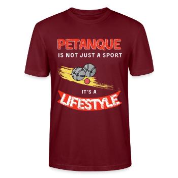 Pétanque is not just a sport it's a life style - T-shirt bio CRAFTER Stanley Stella Unisexe - bordeaux - Devant - Alina (178cm) & Michal (187cm)