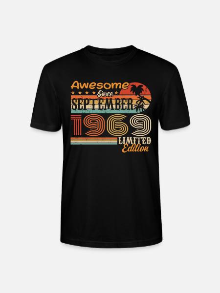September 1969 - Birthday 1969 September - Stanley/Stella CRAFTER Unisex Organic T-Shirt - black