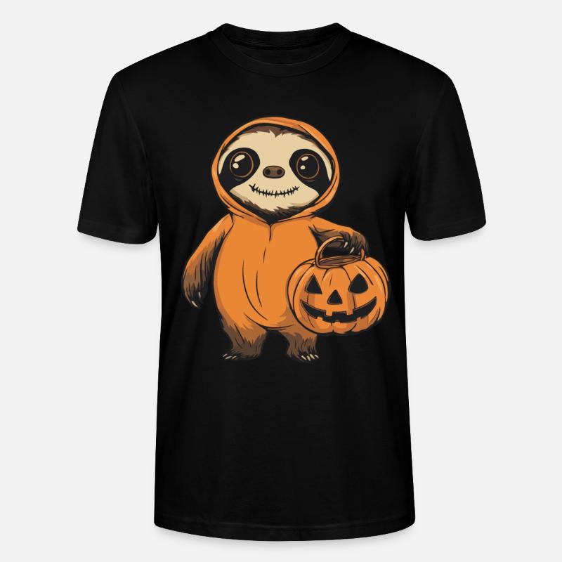 Faultier Halloween Zombie - Stanley/Stella Unisex Bio-T-Shirt CRAFTER - Schwarz