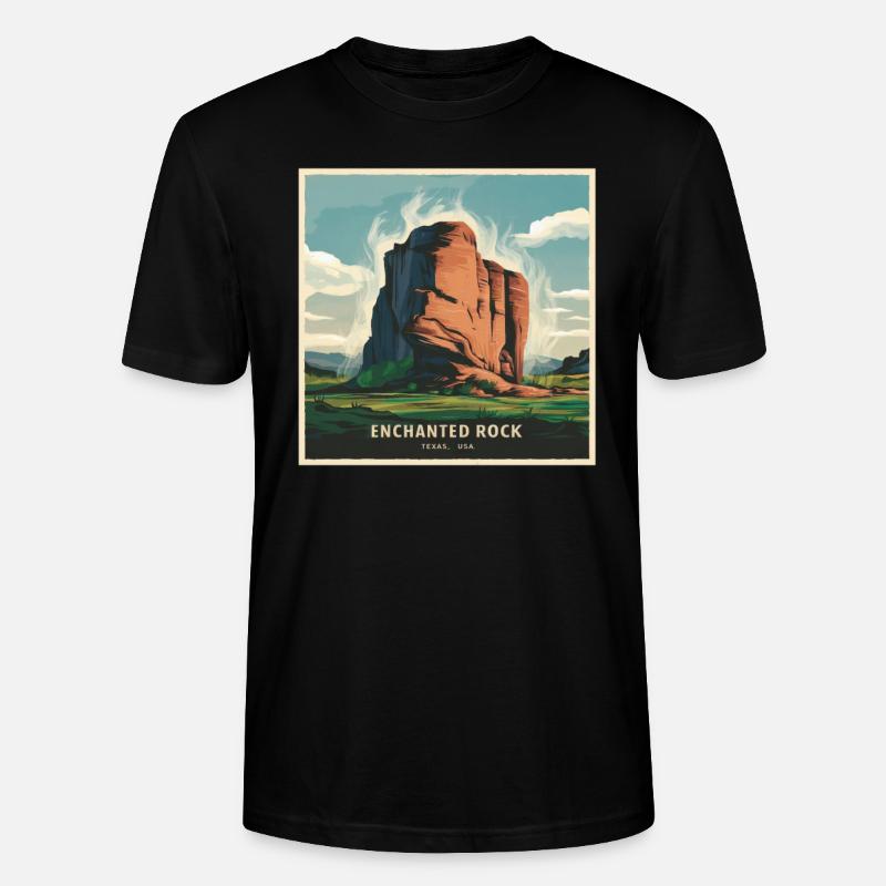 Enchanted Rock Texas Berge Landschaft - Stanley/Stella Unisex Bio-T-Shirt CRAFTER - Schwarz
