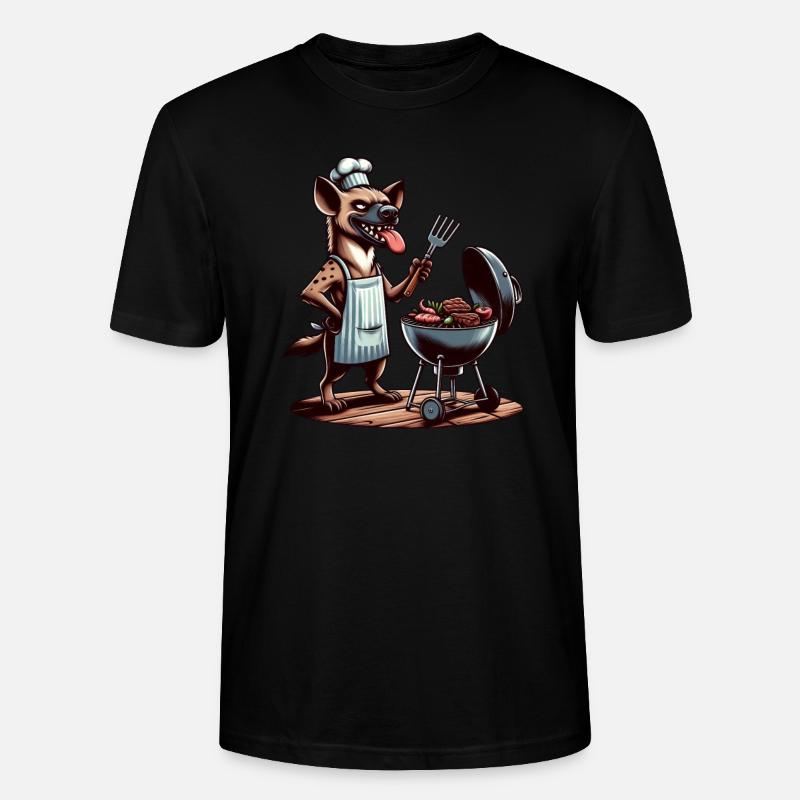 Hyäne als Grillchef im Sommer - Stanley/Stella Unisex Bio-T-Shirt CRAFTER - Schwarz
