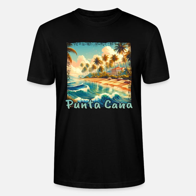 Punta Cana Sunset Palm Beach - T-shirt bio CRAFTER Stanley Stella Unisexe - noir