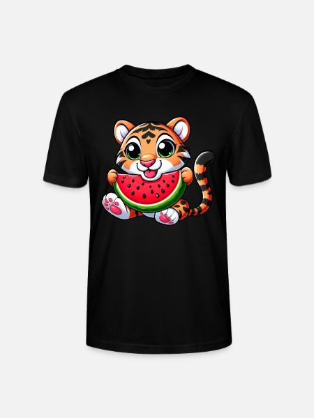 Bengalsk kat med vandmelon frugtagtig sjov - Stanley Stella CRAFTER unisex økologisk-T-shirt - sort