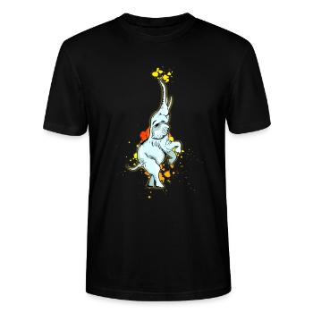 elefant klecks Zirkus Kunststück Balance künstler - Stanley/Stella Unisex Bio-T-Shirt CRAFTER - Schwarz - Vorne - Alina (178cm) & Michal (187cm)
