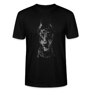 Dobermann - Stanley/Stella Unisex Bio-T-Shirt CRAFTER - Schwarz - Vorne - Alina (178cm) & Michal (187cm)