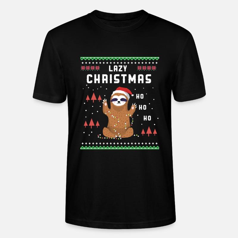 Lazy Christmas / Faultier / Geschenk - Stanley/Stella Unisex Bio-T-Shirt CRAFTER - Schwarz