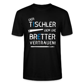 Tischler Bretter Beruf zimmermann holzwurm Holz ba - Stanley/Stella Unisex Bio-T-Shirt CRAFTER - Schwarz - Vorne - Alina (178cm) & Michal (187cm)