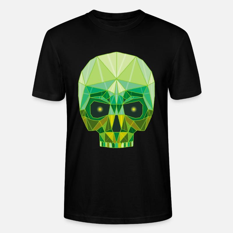 Smaragdgrüner Todeskopf - Stanley/Stella Unisex Bio-T-Shirt CRAFTER - Schwarz
