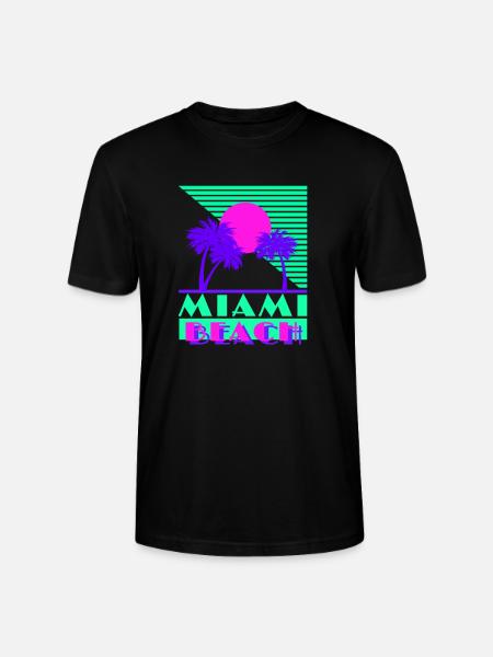 Miami Beach Green - Stanley/Stella CRAFTER Unisex Organic T-Shirt - black