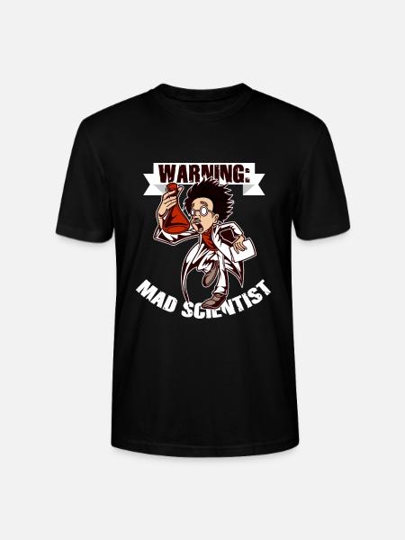 Warning Mad Scientist Cartoon Lab Humor - Stanley Stella CRAFTER unisex økologisk-T-shirt - sort