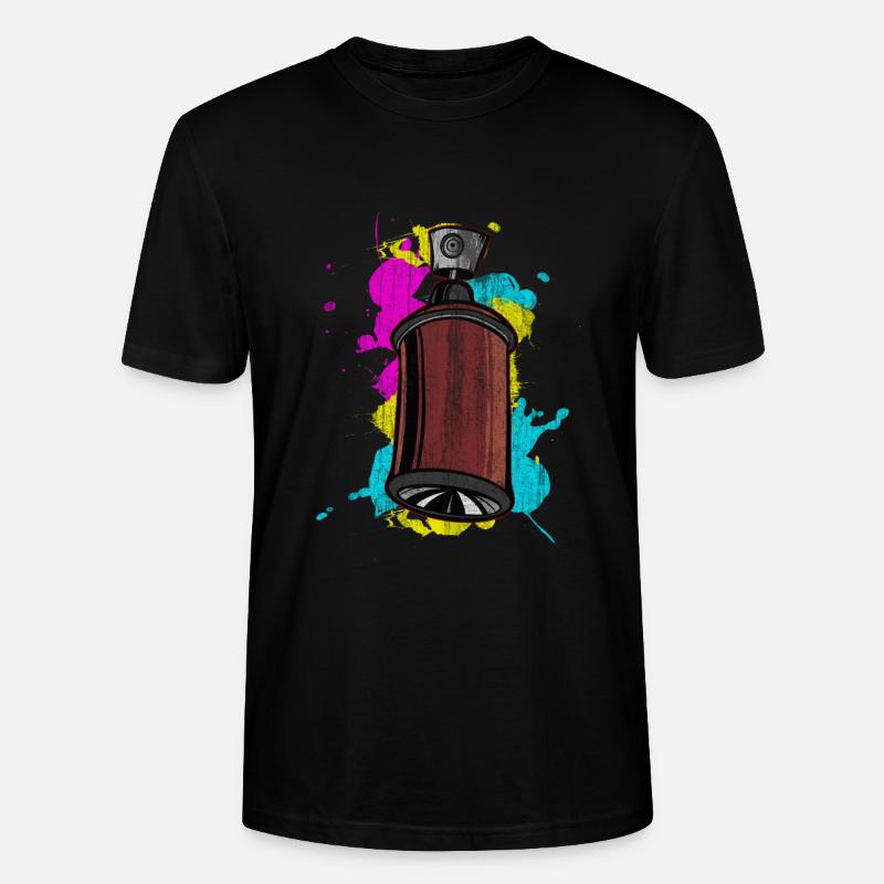 Graffiti Spraydose mit Spritzfarben - Stanley/Stella Unisex Bio-T-Shirt CRAFTER - Schwarz