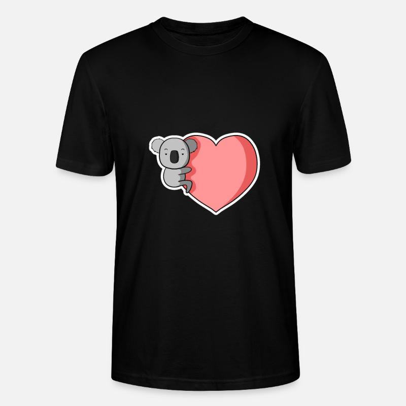 Koala Herzumarmung - Stanley/Stella Unisex Bio-T-Shirt CRAFTER - Schwarz