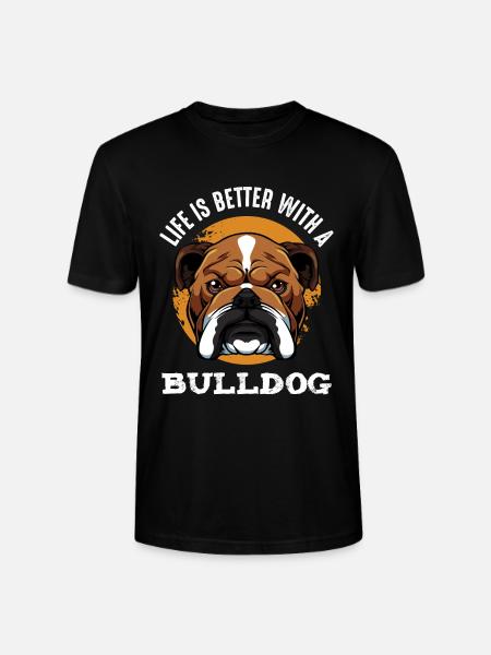 Bulldog Joie de vivre shirt motif - Stanley/Stella CRAFTER Unisex Organic T-Shirt - black