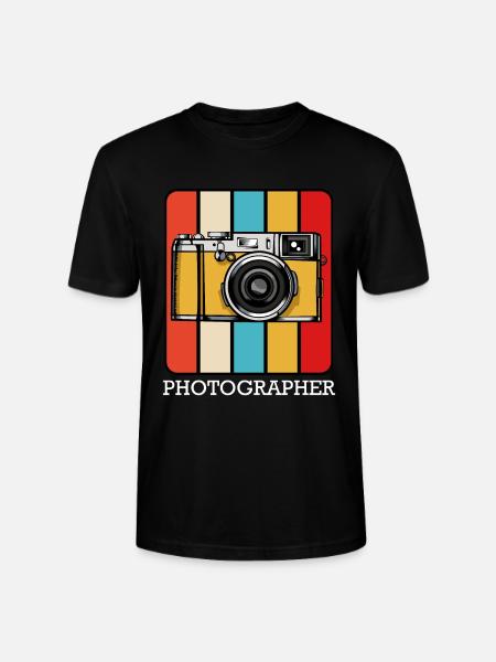 Retro Camera Pop Art Block - Stanley/Stella CRAFTER Unisex Organic T-Shirt - black