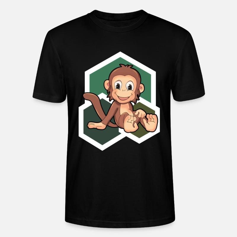 Süßes Äffchen - Stanley/Stella Unisex Bio-T-Shirt CRAFTER - Schwarz