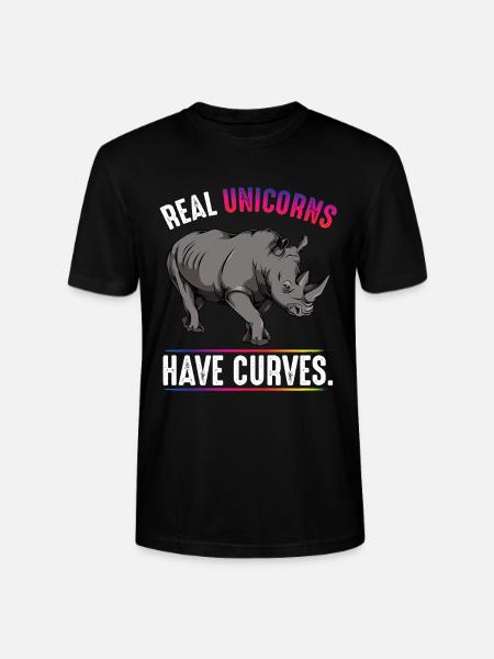 Real Unicorns Have Curves - Stanley/Stella Unisex Bio-T-Shirt CRAFTER - Schwarz