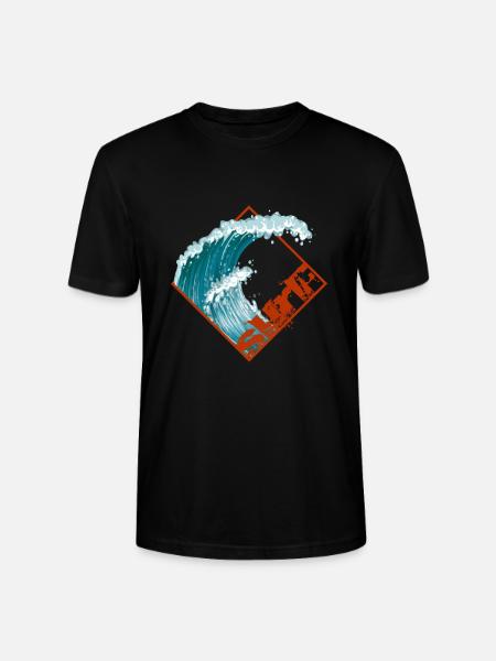 Surf wave surfer surfers - Stanley/Stella CRAFTER Unisex Organic T-Shirt - black